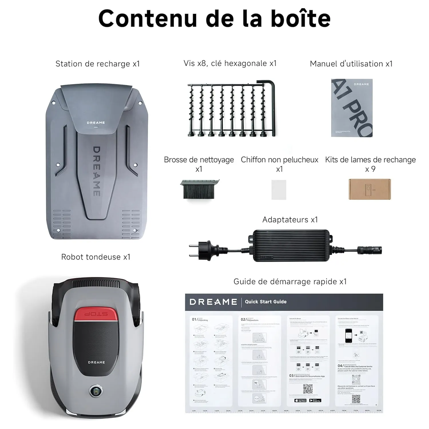 Contenu de la boîte Dreame A1 Pro